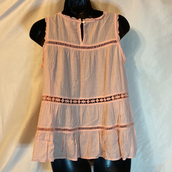 Loft Crinkled Style Peach Tank top Size XS Petite - Picture 4 of 10
